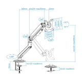 Tooq Soporte Mesa Pantallas Giratorio Inclinacion 1 Brazo 17-32" - Gris