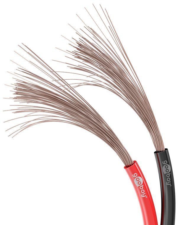 Bobina De  10 Metros Cable Altavoz Rojo-Negro 2x0,75mm Cca-Pvc  Cpr Eca Goobay