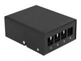 Delock Keystone Patchpanel 4 Puertos Negro