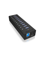 Icybox Ib-Ac6110 Icybox 10 X Port Usb 3.0 Hub With Usb Charge Port, Black