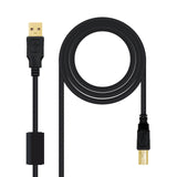 Nanocable Cable De Impresora Con Ferrita Usb-B 2.0 Macho A Usb-A Macho 2m