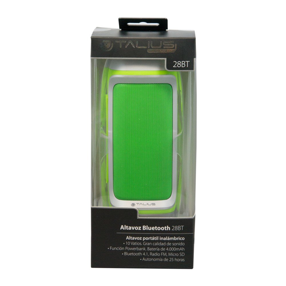 Talius Altavoz 28bt 10w Bluetooth, Radio Fm, Con Powerbank 4000 Mah Green