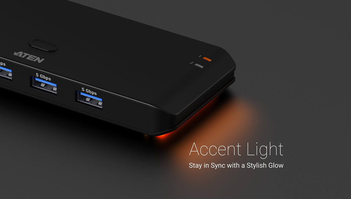 Switch De Periféricos Usb 3.2 De 2 X 4 Puertos Aten Us5324 Tipo De Host: A + C    Essentials