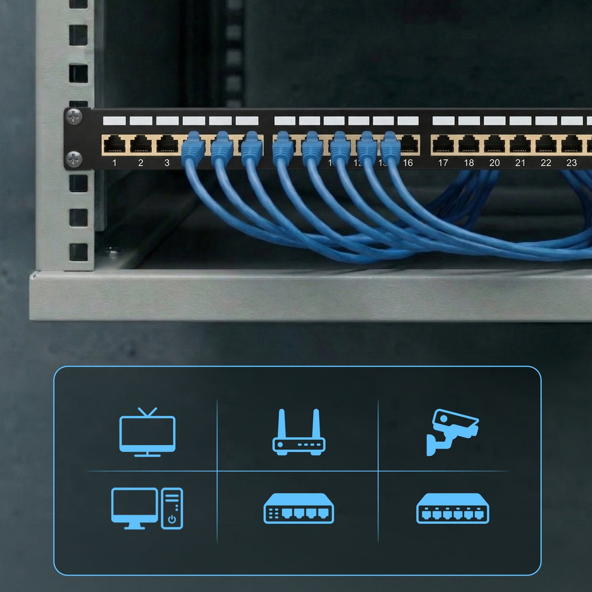 Extralink Cat6a Stp Patch Panel 24 Port - Cable - Cat 6a