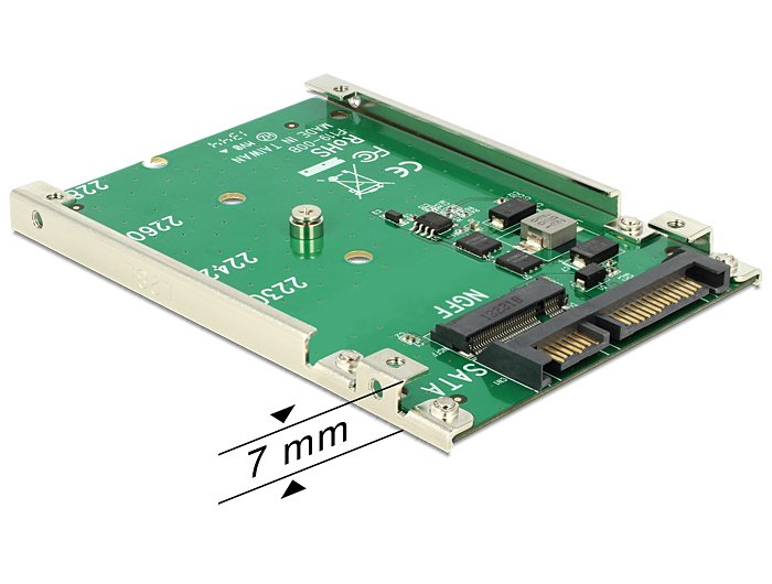 Delock Convertidor 2.5" Sata 22 Pin > M.2 Ngff 7mm