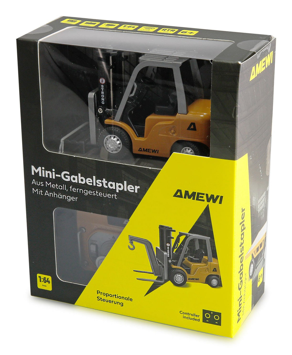 Amewi Mini-Gabelmapler Con Anhänger, 8-Kanal 1:64 Rtr 6+