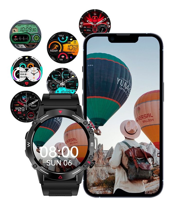 Cool Smartwatch Pantalla Amoled Adventure Silicona Negro