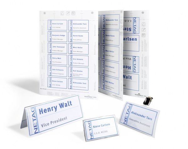 Insertar Carteles Durable Badgemaker 40x75mm 240 Piezas Blanco