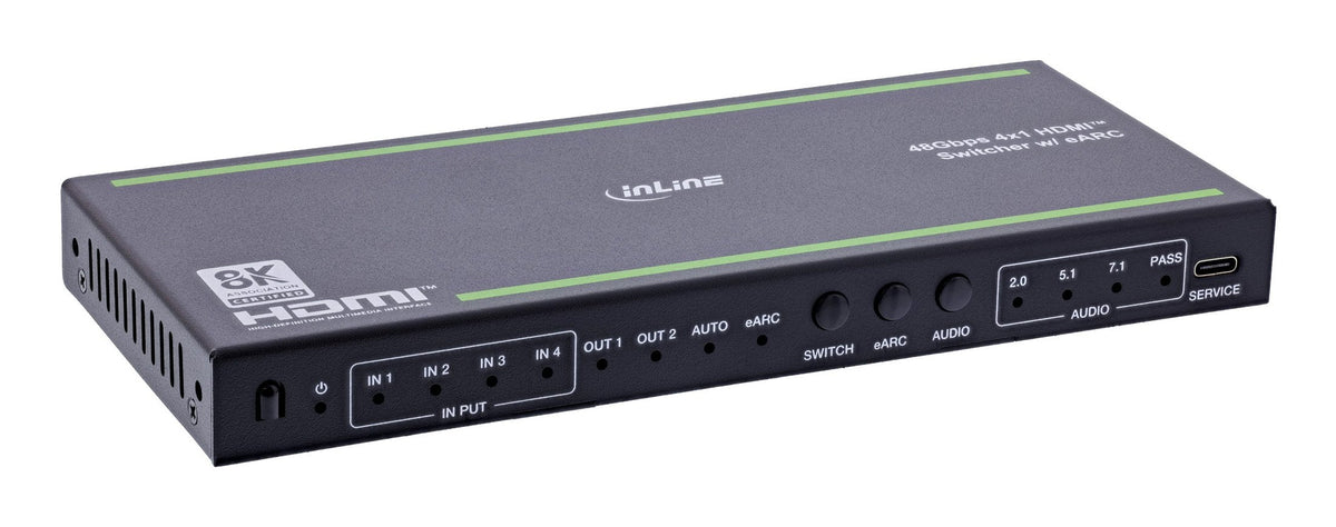 Inline Video Switch, 4x1 , Hdmi 8k/60hz, 48gb/S, Audio Extraction