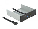 Panel Frontal De Delock De 5,25" Con 2 Puertos Tipo A Superspeed ??Usb (Usb 3.2 Gen 1)
