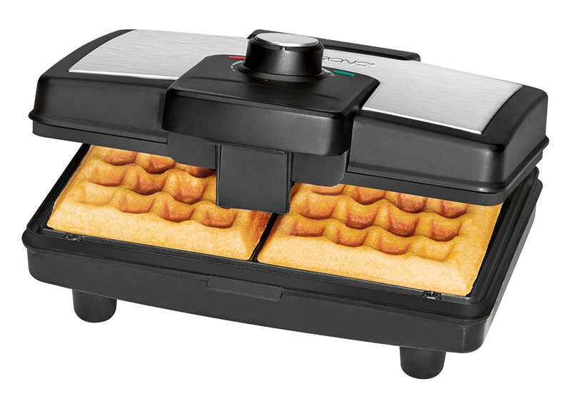 Plancha Para Gofres Clatronic Wa 3606 2 Gofres Negro, Acero Inoxidable 800 W