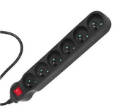 EAN 5902211108108 - Maclean MCE187 base múltiple 3 m 6 salidas AC Interior Negro imagen 3