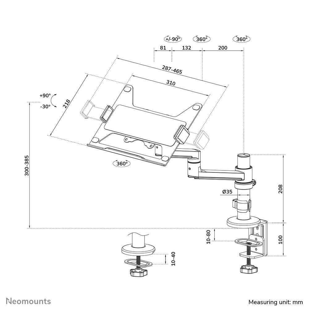 Neomounts By Newstar Soporte De Escritorio Para Portátil 11,6"-17,3"