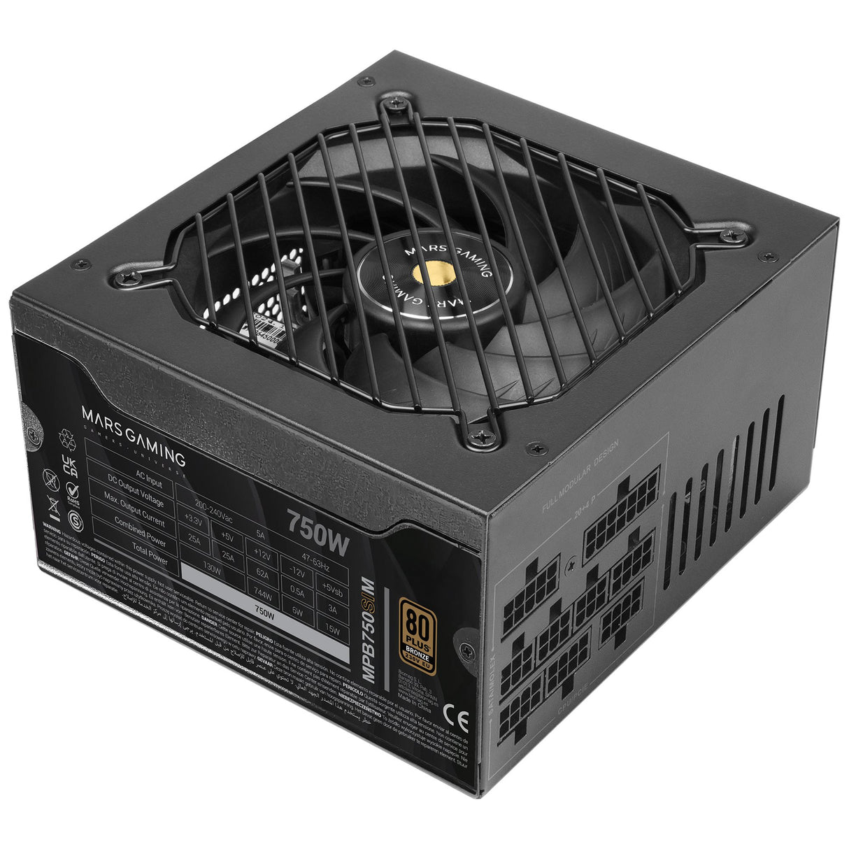 EAN 8435693110040 - Mars Gaming MPB750SIM unidad de fuente de alimentación 750 W 24-pin ATX ATX Negro imagen 2
