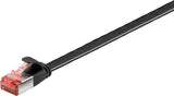 Cat 6 Flat-Patch Cable U/Ftp, Black, 2 M - Copper