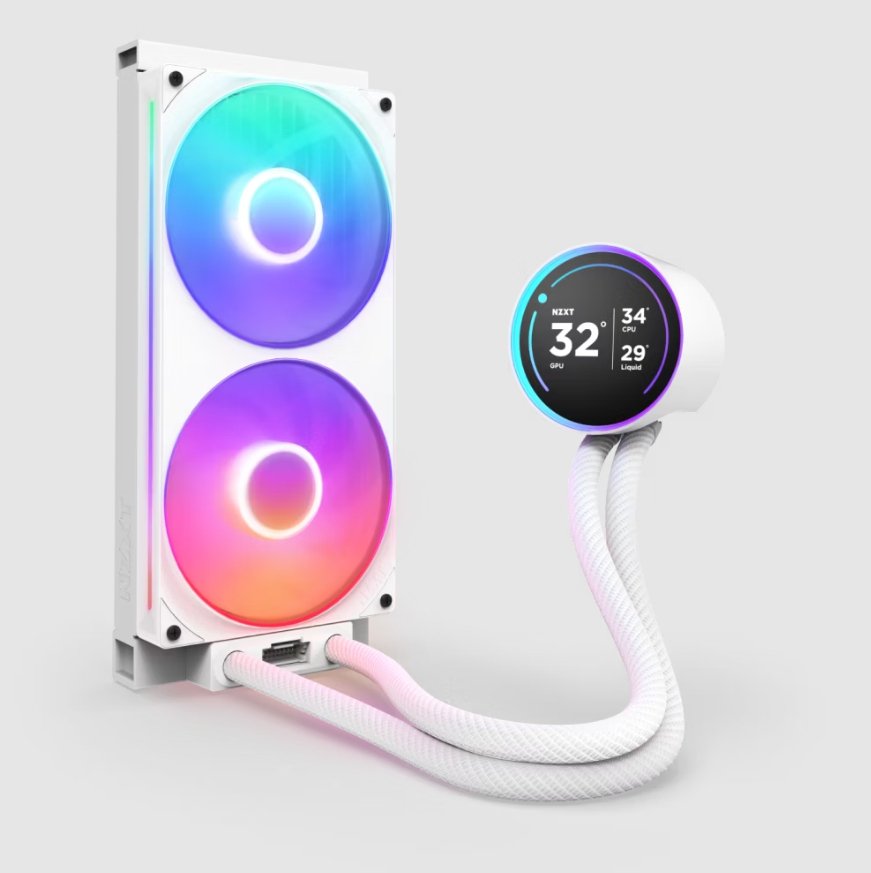 Refrigerador Liquido Cpu Nzxt Kraken Elite 280 2x140 Blanco Rl-Kr28e-W1