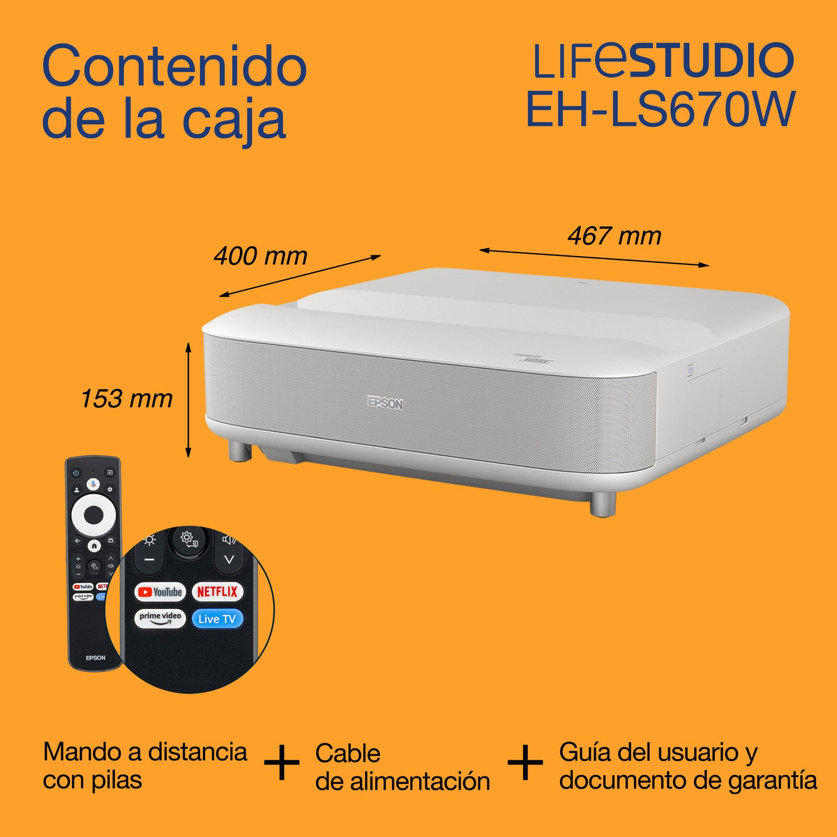 EAN 8715946742656 - Epson EH-LS670W Proyector de alcance estándar 3600 lúmenes ANSI 3LCD UHD 4K (3840x2160) imagen 14