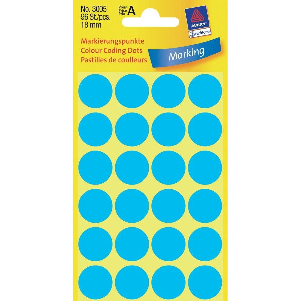Avery Zweckform Markierungspunkte Ø 18 Mm Azul - 96 Unidades