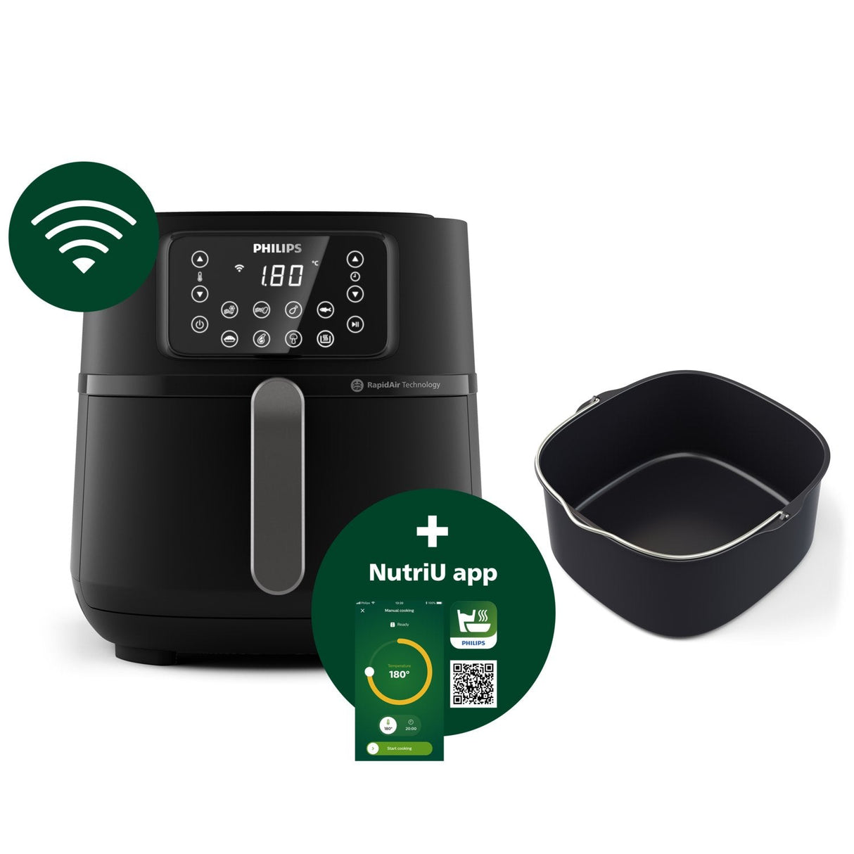 EAN 8720389015045 - Philips 5000 series HD9285/93 freidora Sencillo 7,2 L Independiente 2000 W Freidora de aire caliente Negr imagen 2