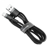 Cable De Carga / Datos Baseus Cafule Usb A Lightning 2.4a 1m, Gris-Negro