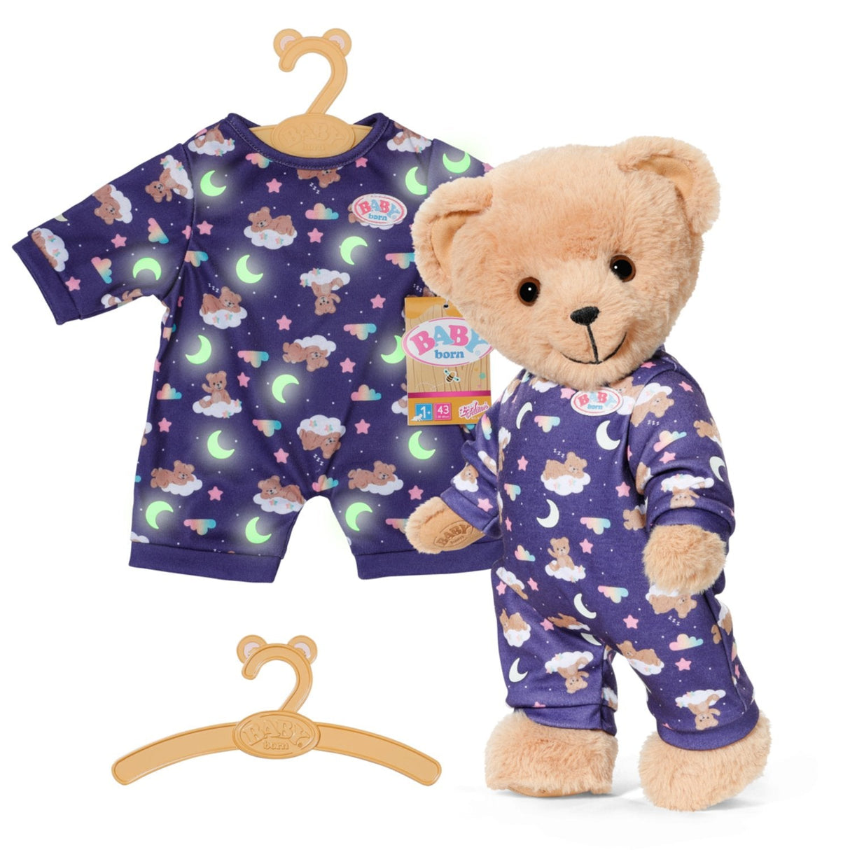 Zapf Creation Baby Born® Pijama De Peluche Que Brilla En La Oscuridad, Accesorios Para Muñecas 836484