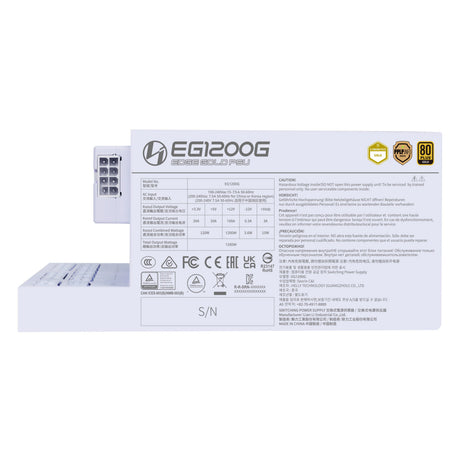 EAN 4718466017123 - Lian Li EG1200G unidad de fuente de alimentación 1200 W 24-pin ATX SFX Blanco imagen 9