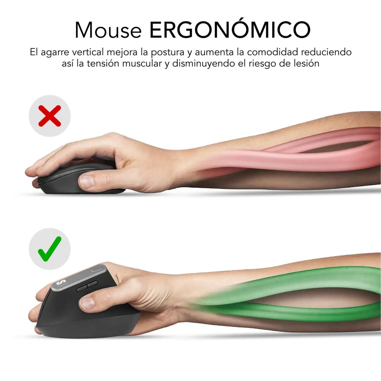 Raton Optico Dual Nature Vertical Ergo Dual Bateria Blanco Subblim Hasta 4000dpi/ Conexión Dual/ Rf, Bluetooth/ Batería Recargable