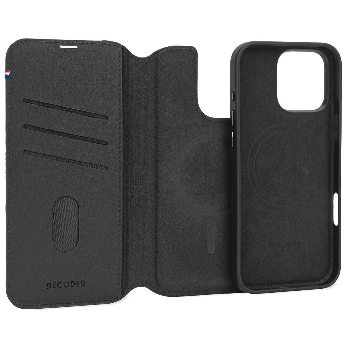 Decoded Leather Detachable Wallet Do Iphone 16 Pro Magsafe Negro