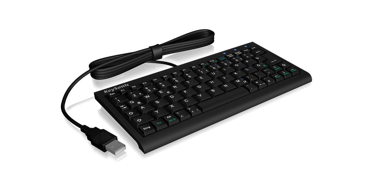Keysonic Ack-3401u Teclado Usb Qwertz Alemán Negro Negro, Mini, Usb, Interruptor De Membrana, Qwertz, Negro