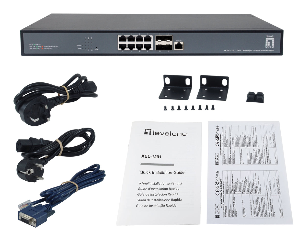 Levelone Switch 8x10ge 4x10gsfp+ 19" Managed L3