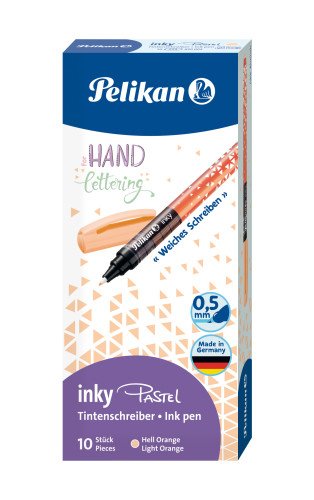 Bolígrafo Pelikan Inky® Con Tinta Pastel, Naranja Caja 10 Ud