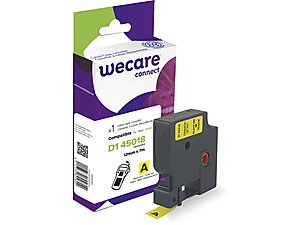 Armor Etiqueta Amarilla Texto Negro Para Dymo D1 45018 12mmx7m