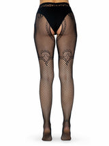 Leg Avenue - Pantie En Red Bordada Negro Elegante