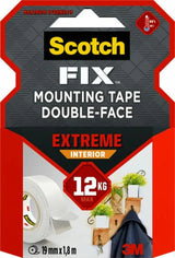Cinta Doble Cara De Montaje Para Interiores Extreme, 19mmx1,8m, Máx 12 Kg