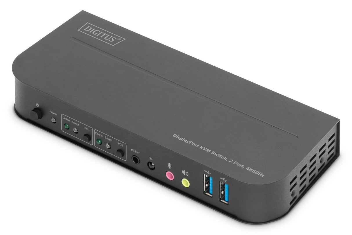 Digitus Kvm Switch, 2-Port, 4k60hz, 2xdp In, 1xdp/Hdmi Out