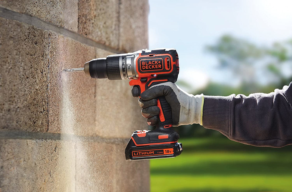 Taladro De Impacto Con Batería Bl188kb, 18volt Negro / Naranja, Estuche, 2 Baterías De Ión De Litio (1.5ah)