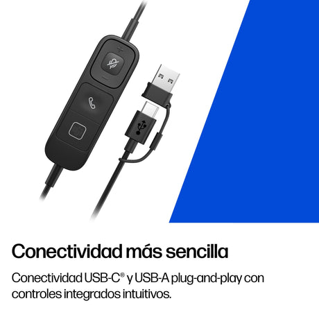 EAN 0199251820878 - HP Poly Mission 625 Stereo USB Wired Headset Alámbrico Diadema Business/Everyday USB Tipo C Negro imagen 5