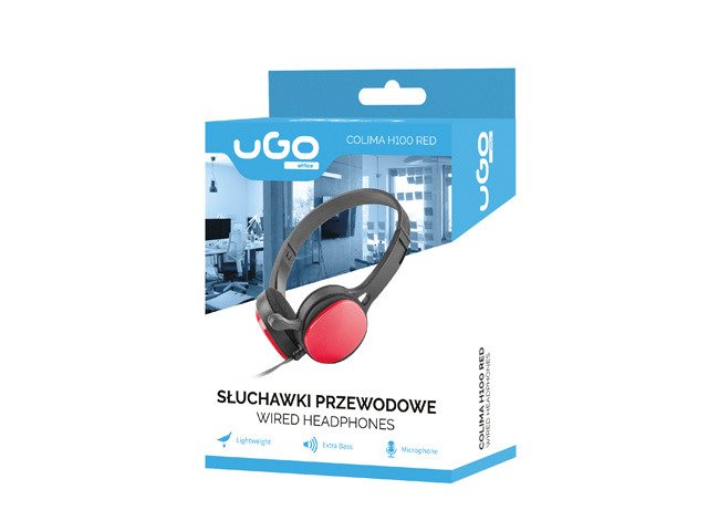 Ugo Auricular + Microfono Diadema Rojo