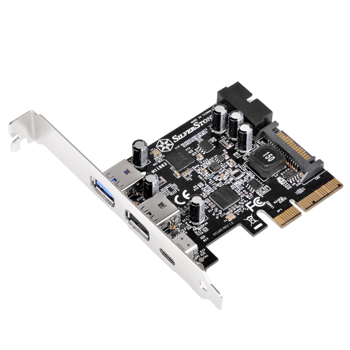 Silverstone Ecu05 Tarjeta De Expansión Pcie 2.0 Usb 3.0/Usb 3.1 Tipo-C