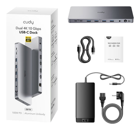 EAN 6971690793098 - Cudy CS700 base para portátil y replicador de puertos Acoplamiento USB 3.2 Gen 2 (3.1 Gen 2) Type-C Gris, imagen 6