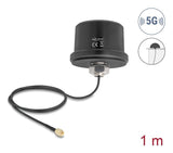 Delock 5g Lte Gnss Wifi 6 Antena Sma Conector Macho 1,9 - 3,3 Dbi Omnidirektional Con Cable De Conexión Ula100 1 M Montaje En Tejado Outdoor Negro