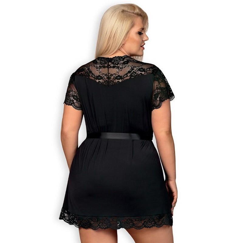 810-Pei-1 Kimono Con Encaje Negro Talla (Interno):S/M