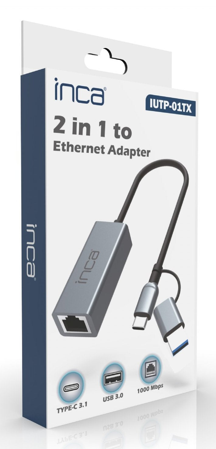 Inca Adaptador Iutp-01tx Ethernet > Usb Und Typ C Anschluss