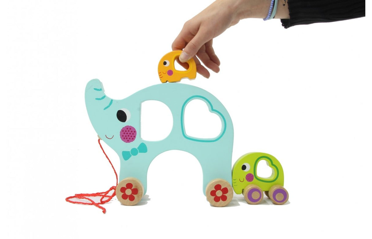 Jamara Holzspielz. Kidiwood Nachzieh-Elefantenfam. 3tlg 1,5+