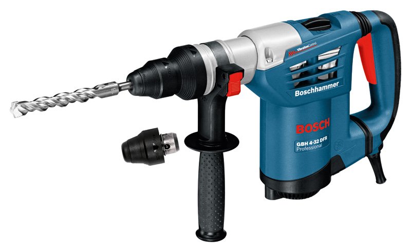 Taladro Bosch Professional  Percutor Gbh 4-32 Dfr Professional Azul, 900 Vatios, L-Boxx 611332104