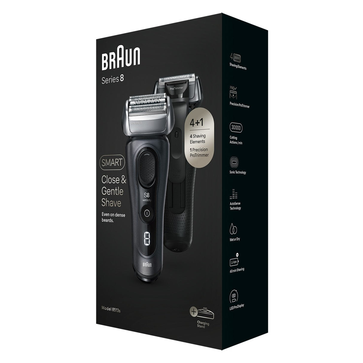 Braun Series 8 - 8513s, Máquina De Afeitar Gris Azul Oscuro/Negro