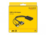 Delock Adaptador Hdmi A Vga Con Audio 25 Cm
