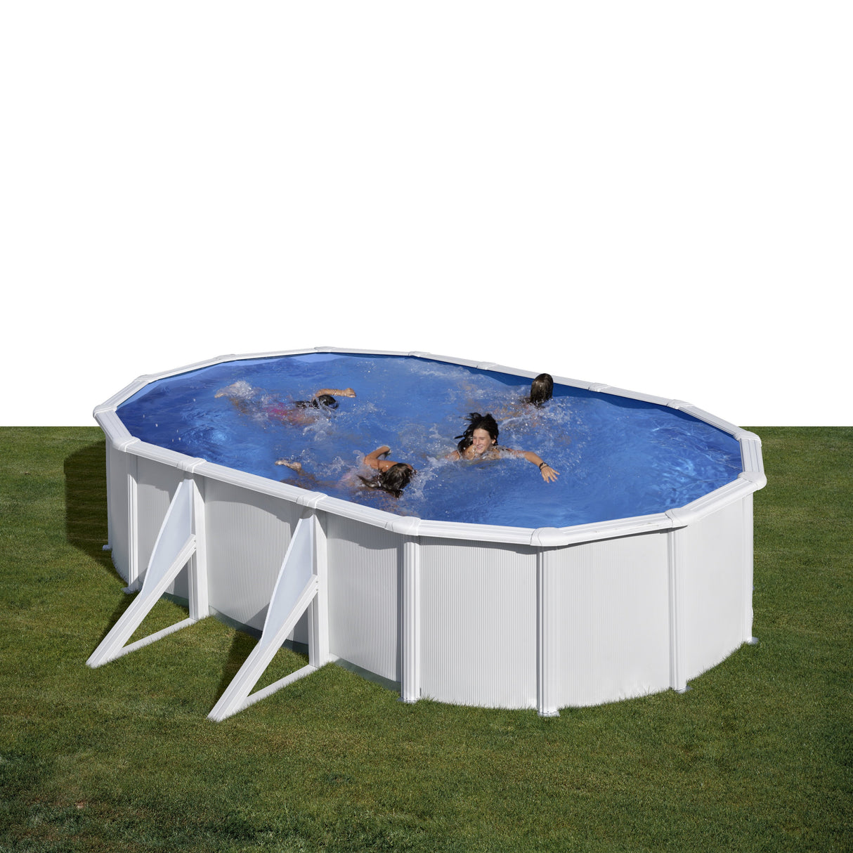 EAN 8412081231037 - Gre KIT500ECOB piscina sobre suelo Piscina con anillo hinchable Ovalada 14550 L Azul, Blanco imagen 1