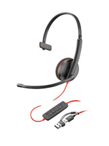EAN 0197498433110 - HP Poly Blackwire 3210 Monaural USB-C Black Headset +USB-C/A Adapter (Bulk) Alámbrico Diadema Business/Ev imagen 1