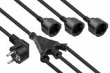 Kabelmeister Contacto De Protección-St. (90° Angulado.)- 3xbu. Negro. 0,2m